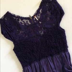 *rare* Free people purple lace midi dress, small